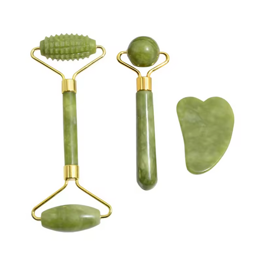 VitaBloom - Set de Masaje Facial de Jade 3 en 1